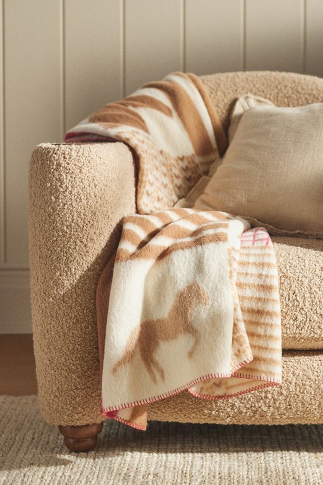 Saddle Wool Blend Throw Blanket #2