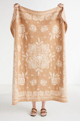 Saddle Wool Blend Throw Blanket