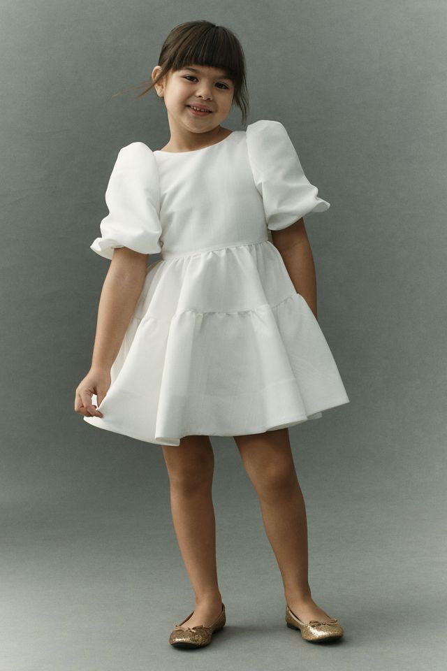 Bardot Junior Callie Puff-Sleeve Mini Flower Girl Dress #1