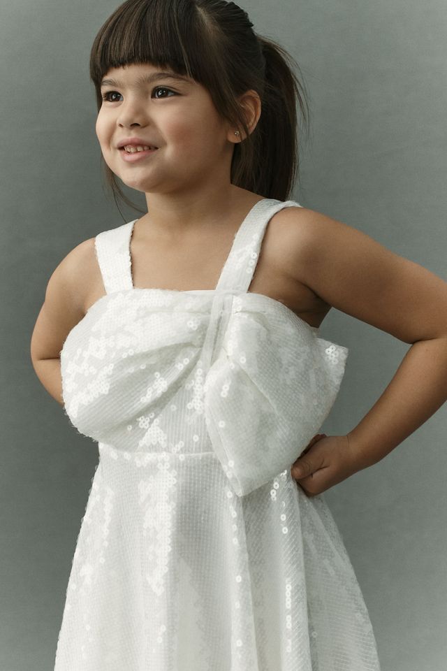Bardot Junior Selina Sequin Bow Mini Flower Girl Dress #1