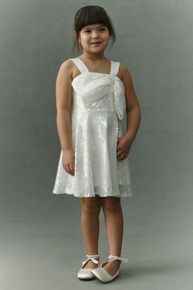 Bardot Junior Selina Sequin Bow Mini Flower Girl Dress #2