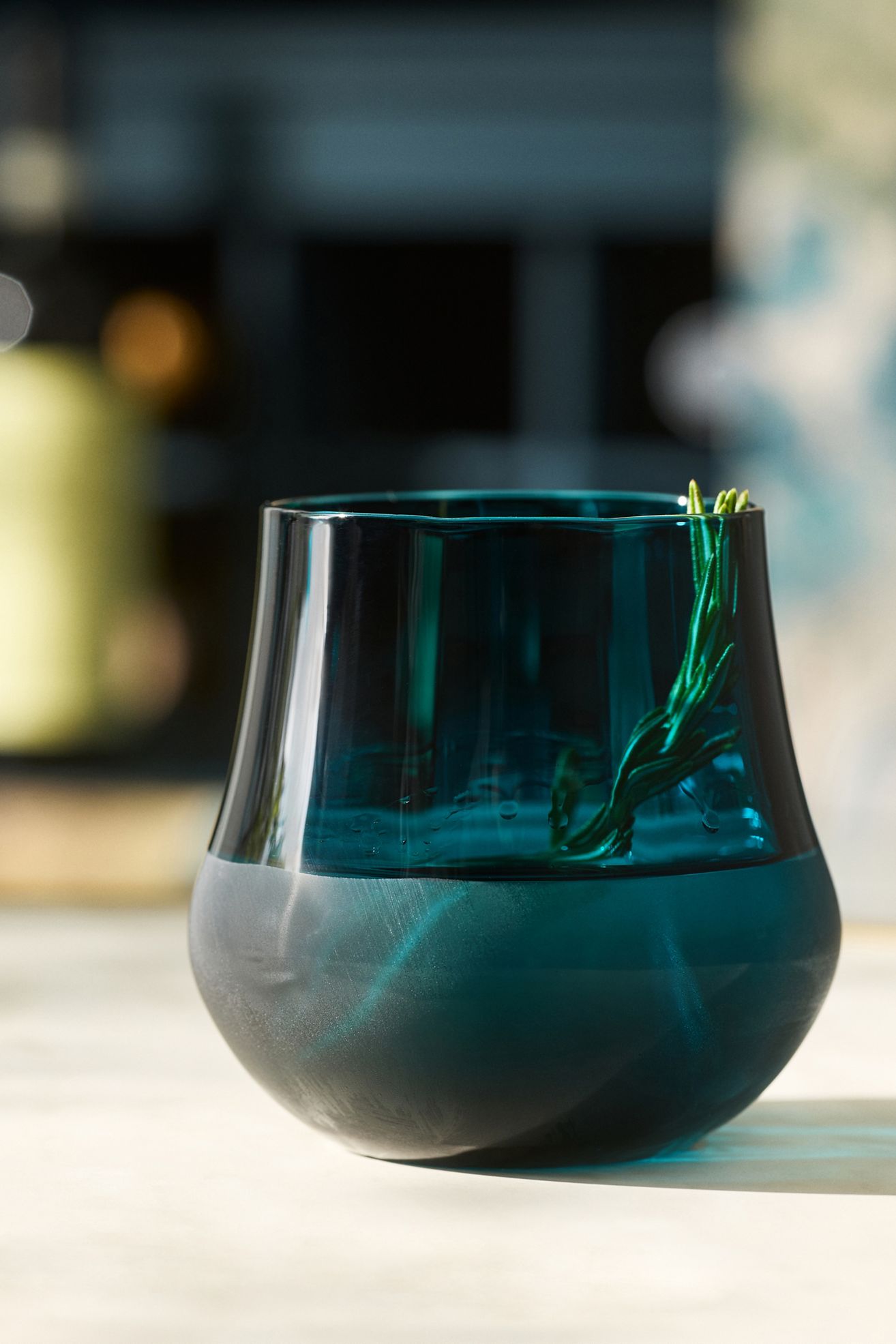 Cybelle Stemless Wine Glasses, Set of 4 - Peacock, Set Of 4