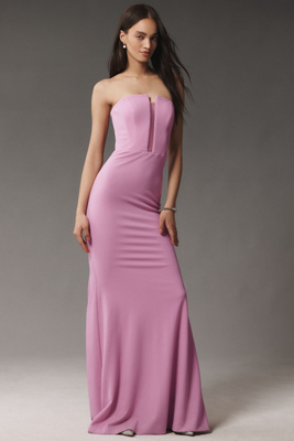 DRESS THE POPULATION IZZY STRAPLESS MERMAID MAXI DRESS 