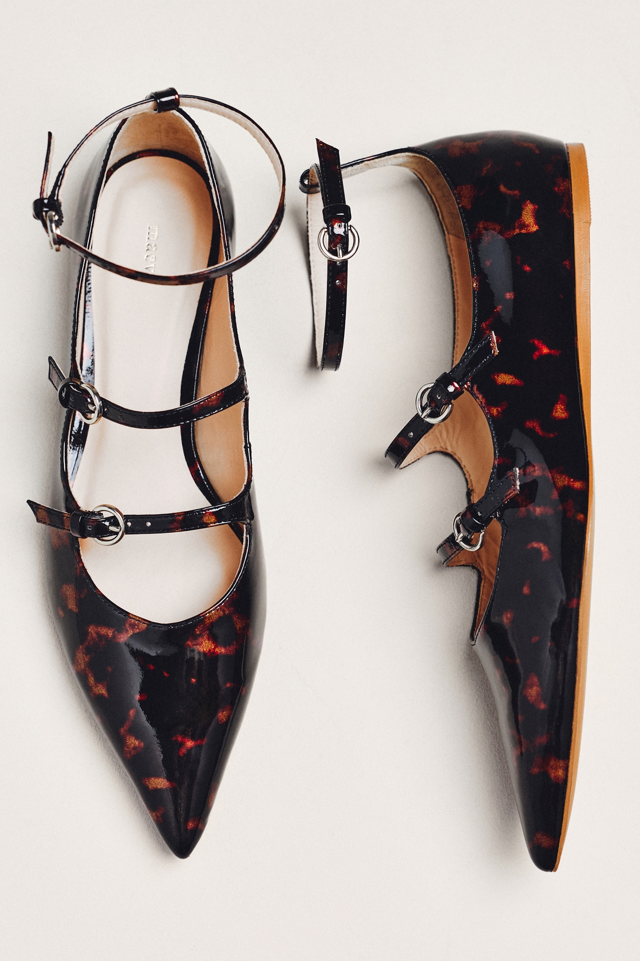 Maeve Triple-Strap Mary Jane Flats