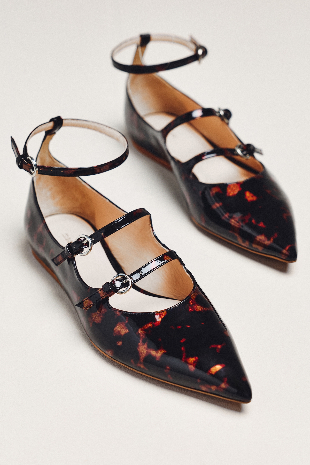Maeve Triple-Strap Mary Jane Flats