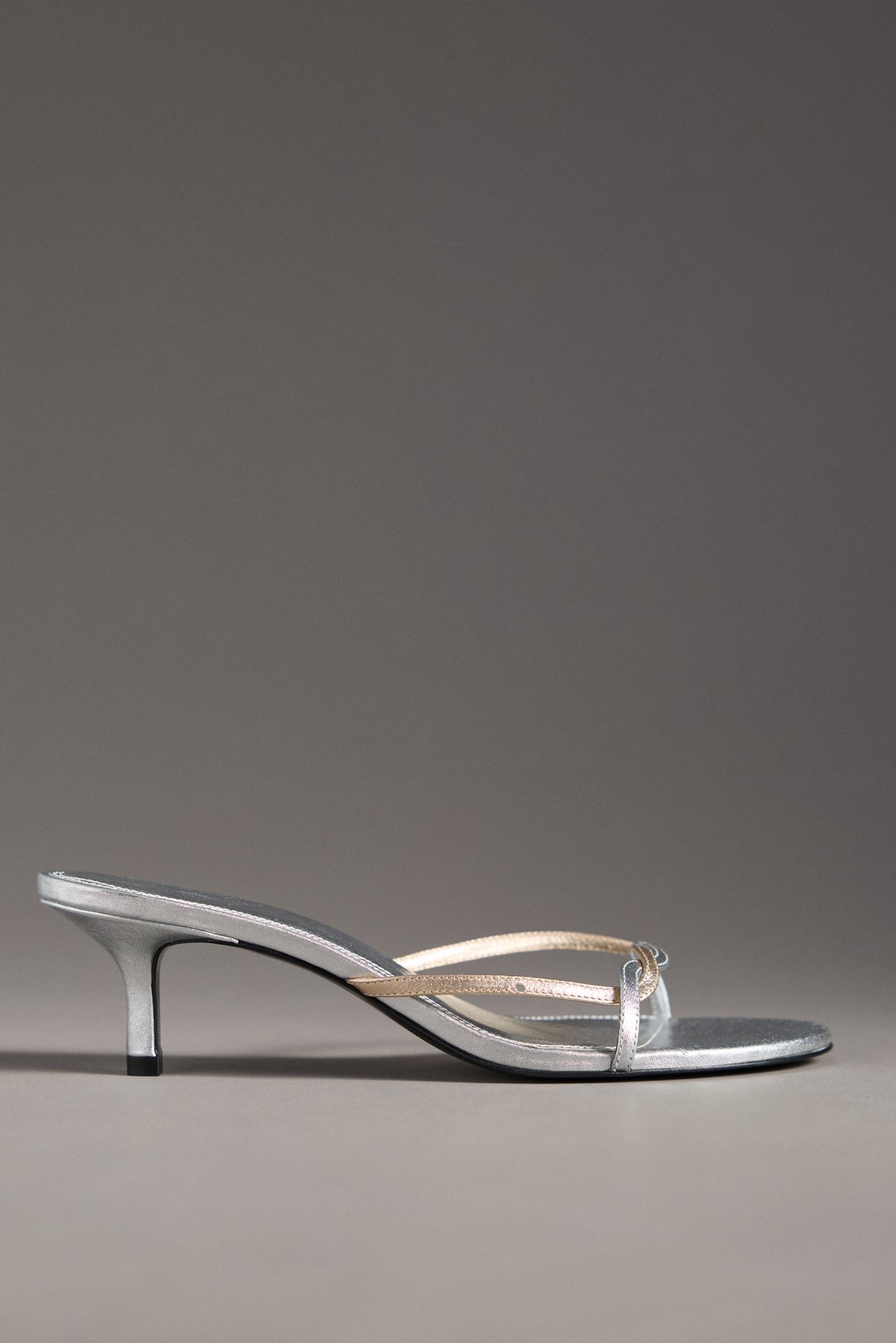 Black Suede Studio Fae Leather Kitten-Heel Slipper Mules