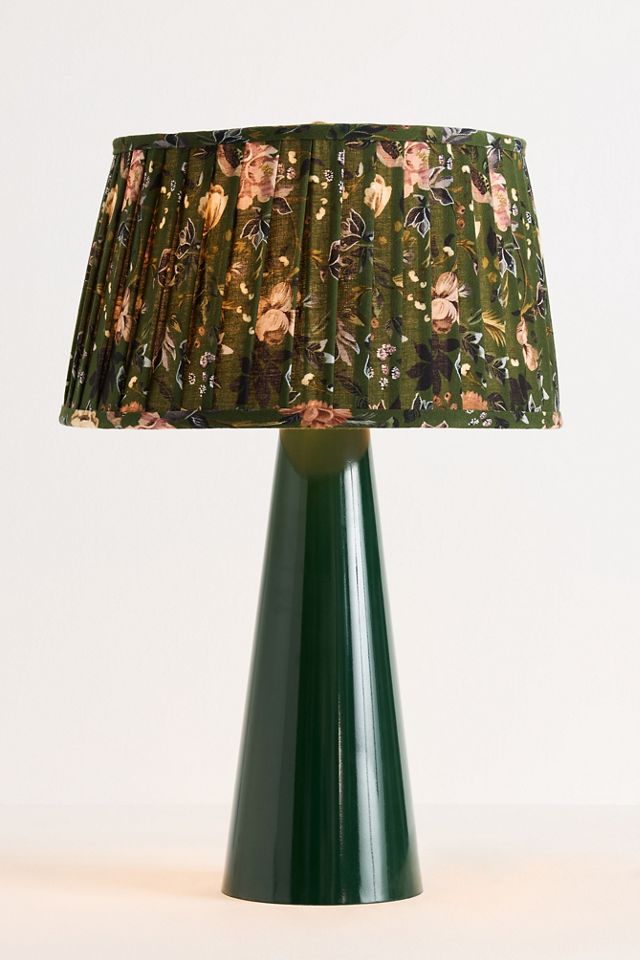 Avalina Enameled Metal Printed Pleated Shade Table Lamp #1