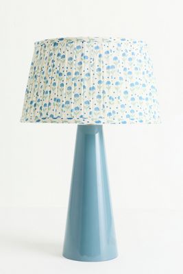 Avalina Enameled Metal Printed Pleated Shade Table Lamp