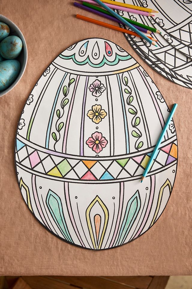Coloring Egg Paper Placemats, Set of 12 #1