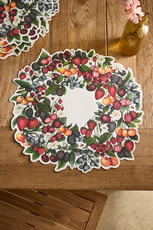Berry Wreath Paper Placemats, Set of 12 #1