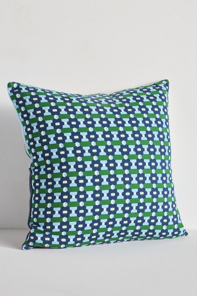 Avery Cotton Embroidered Colorblock Pillow #2