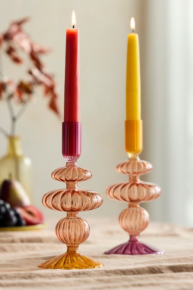 Ombre Bauble Borosilicate Glass Taper Holder #1