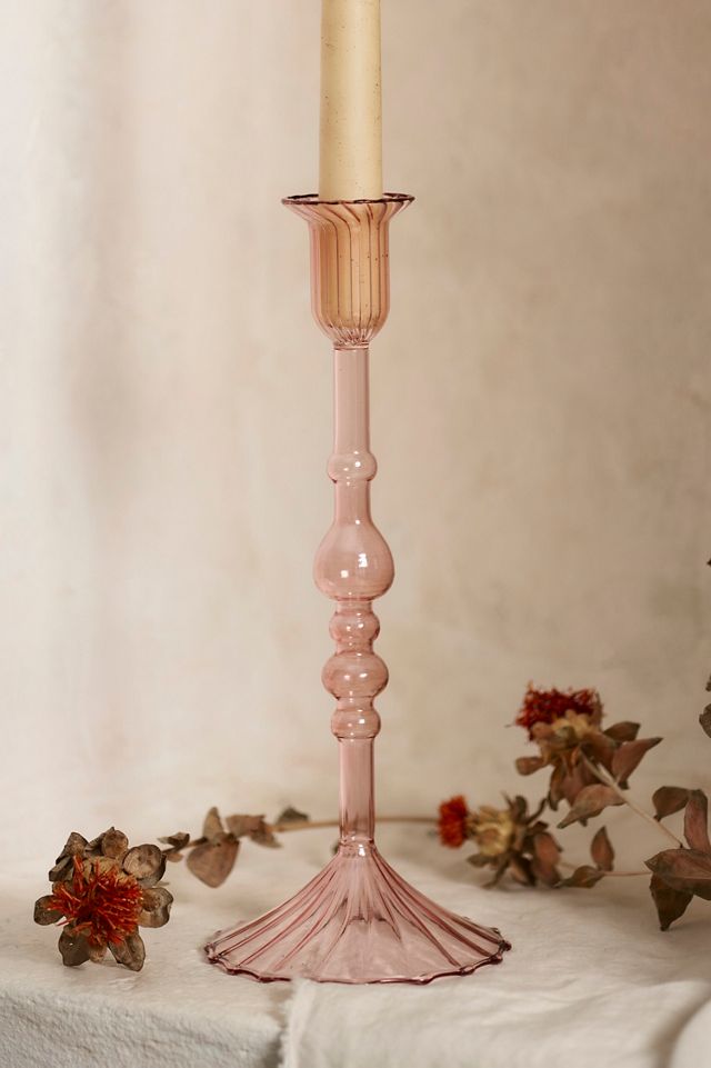 Rose Borosilicate Glass Taper Holder #1