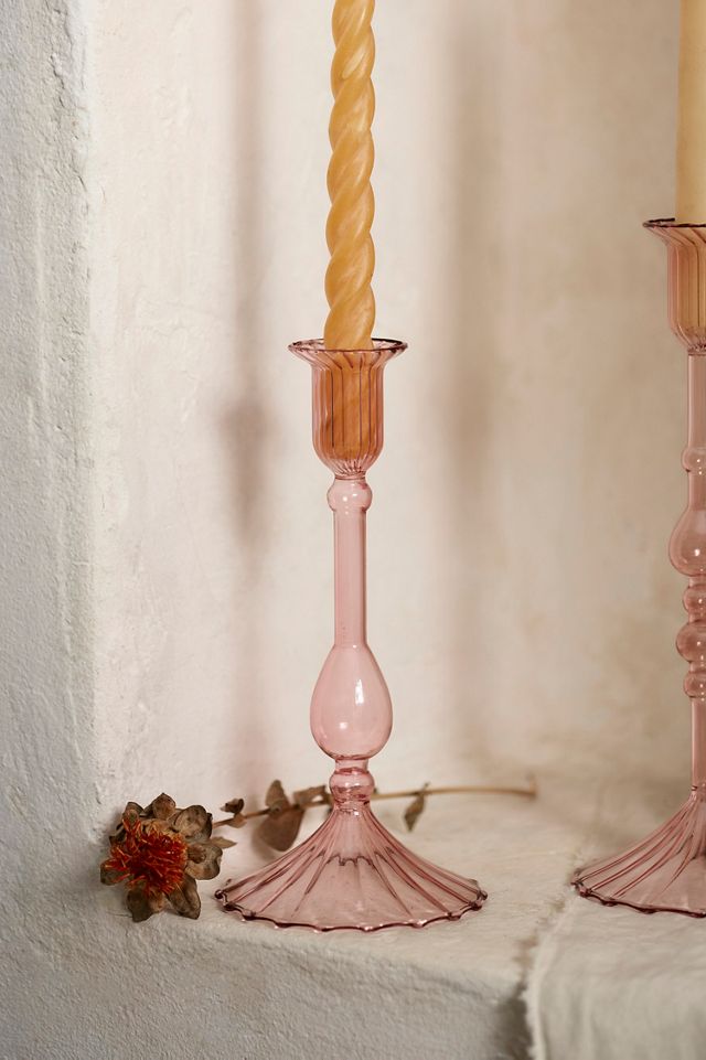 Rose Borosilicate Glass Taper Holder #2