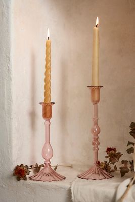 Rose Borosilicate Glass Taper Holder