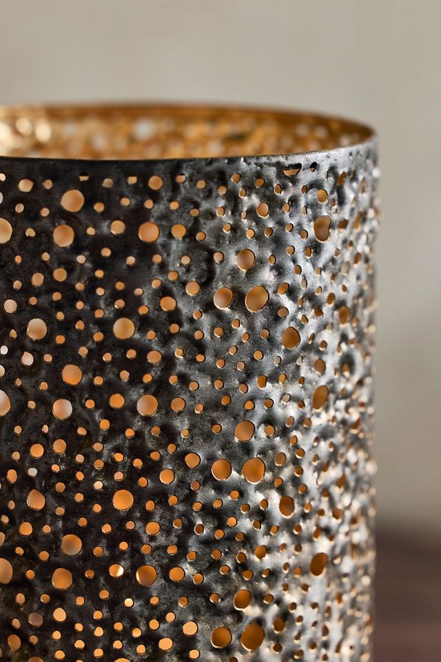 Perforated Iron Candle Holder #2