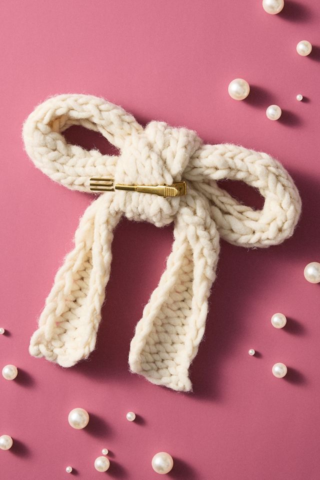 Knit Bow Ornament #1