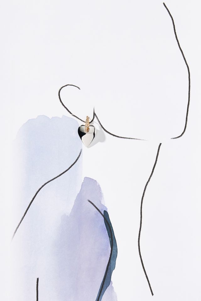 Heart Huggie Hoop Earrings #2