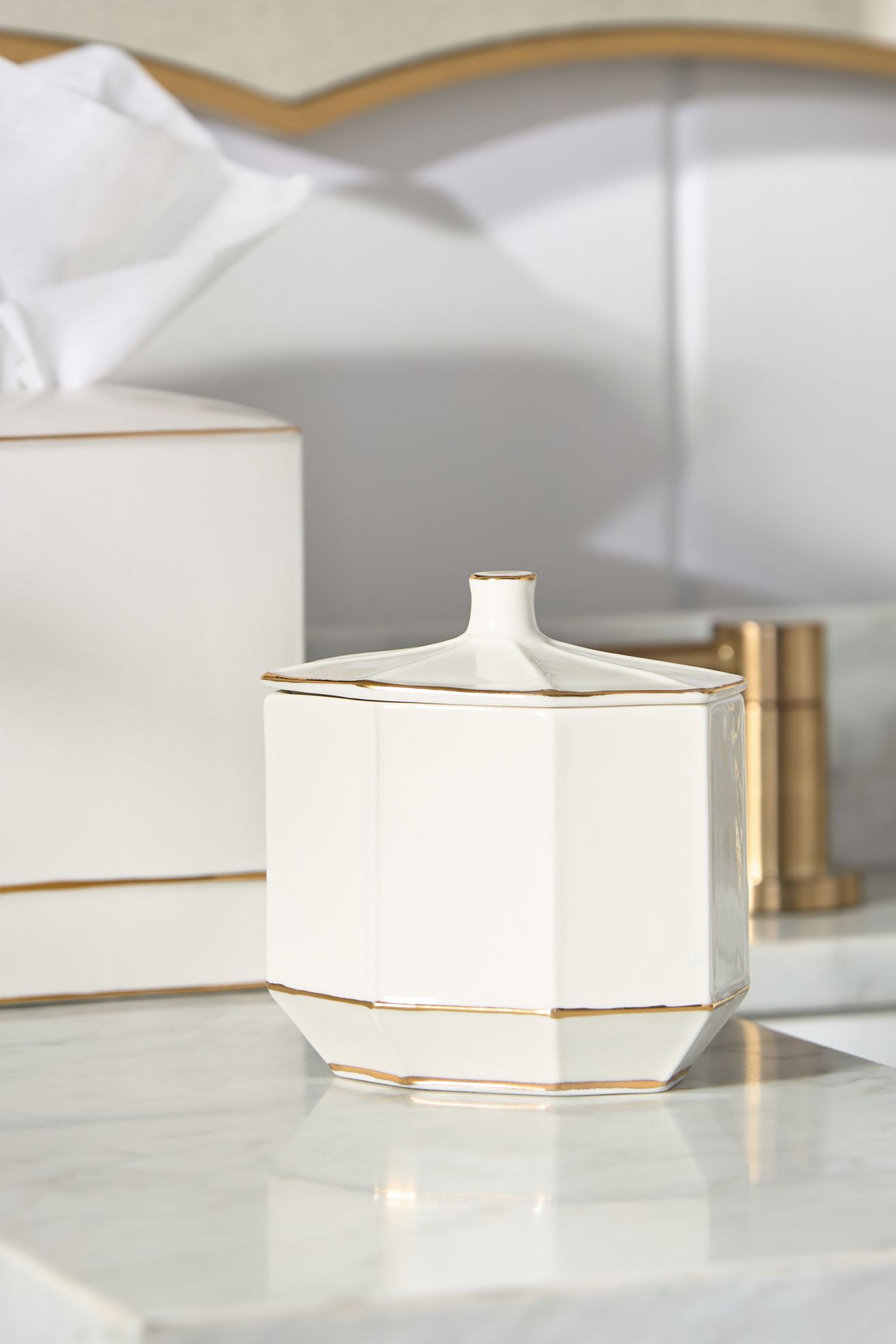 St. Honore Porcelain Cotton Ball Jar - Cream, One Size