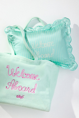 Slip Silk Travel Pillow With Beach Bag In Multicolor