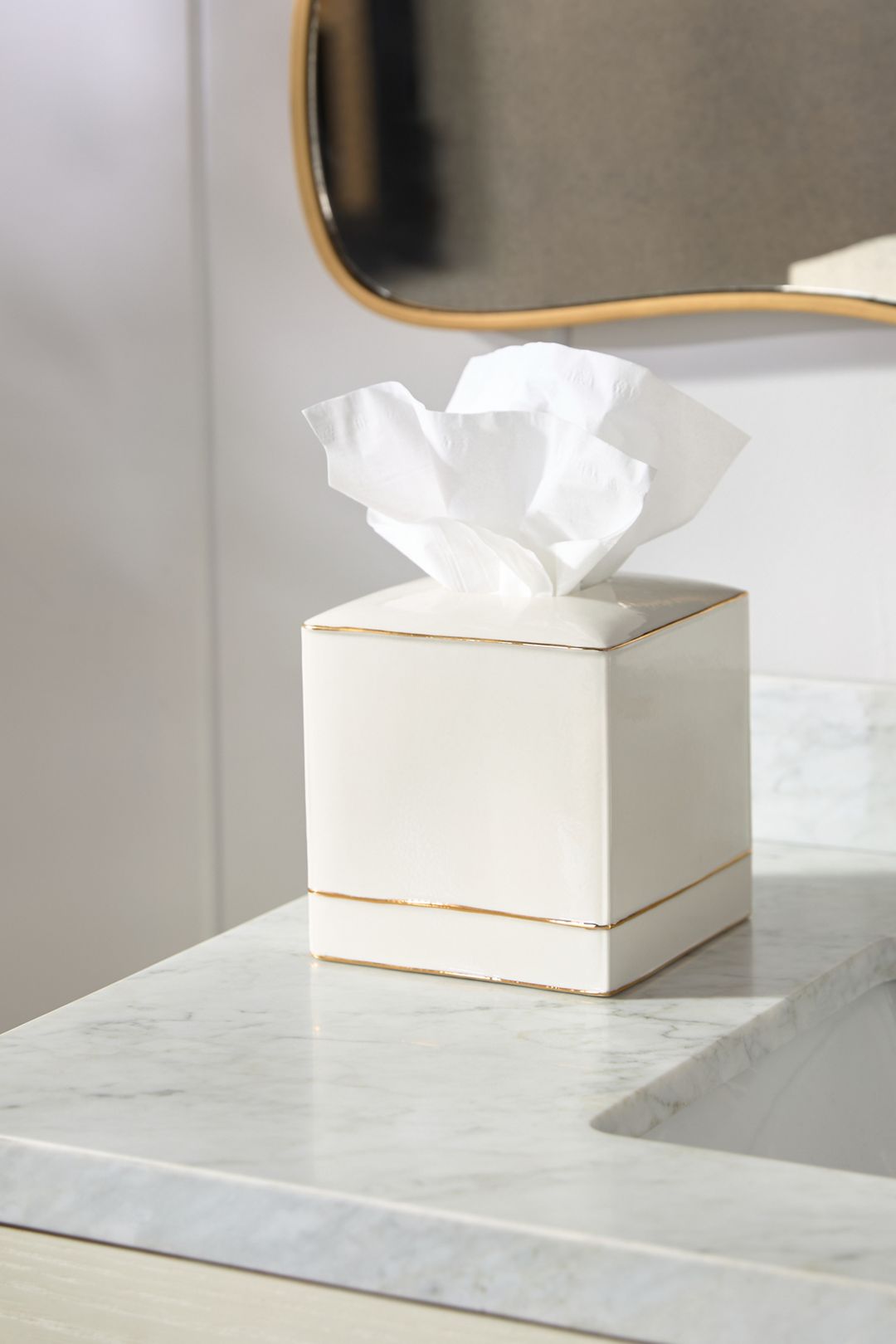St. Honore Porcelain Tissue Holder - Cream, One Size