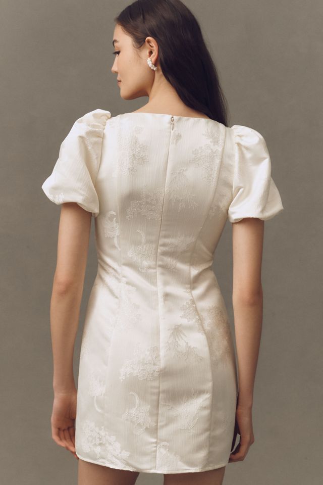 【I AM MARI】24FW★ Hazley Surgical Jacquard Puff Mini OP YASLIZE 2/4 MINI DRESS | Grey | YAS® UK