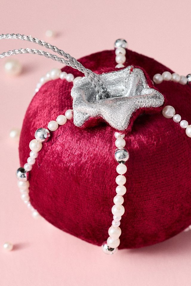 Pearled Pomegranate Ornament #2