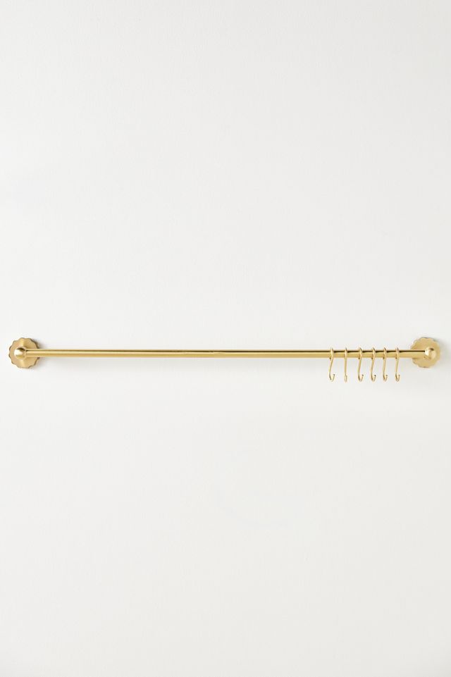 Wiggle Brass Pot Rack Utensil Rail #1