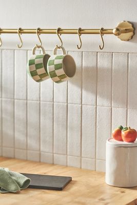 Wiggle Brass Pot Rack Utensil Rail