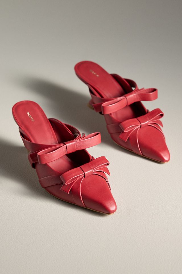 Maeve Double Bow Heeled Mules