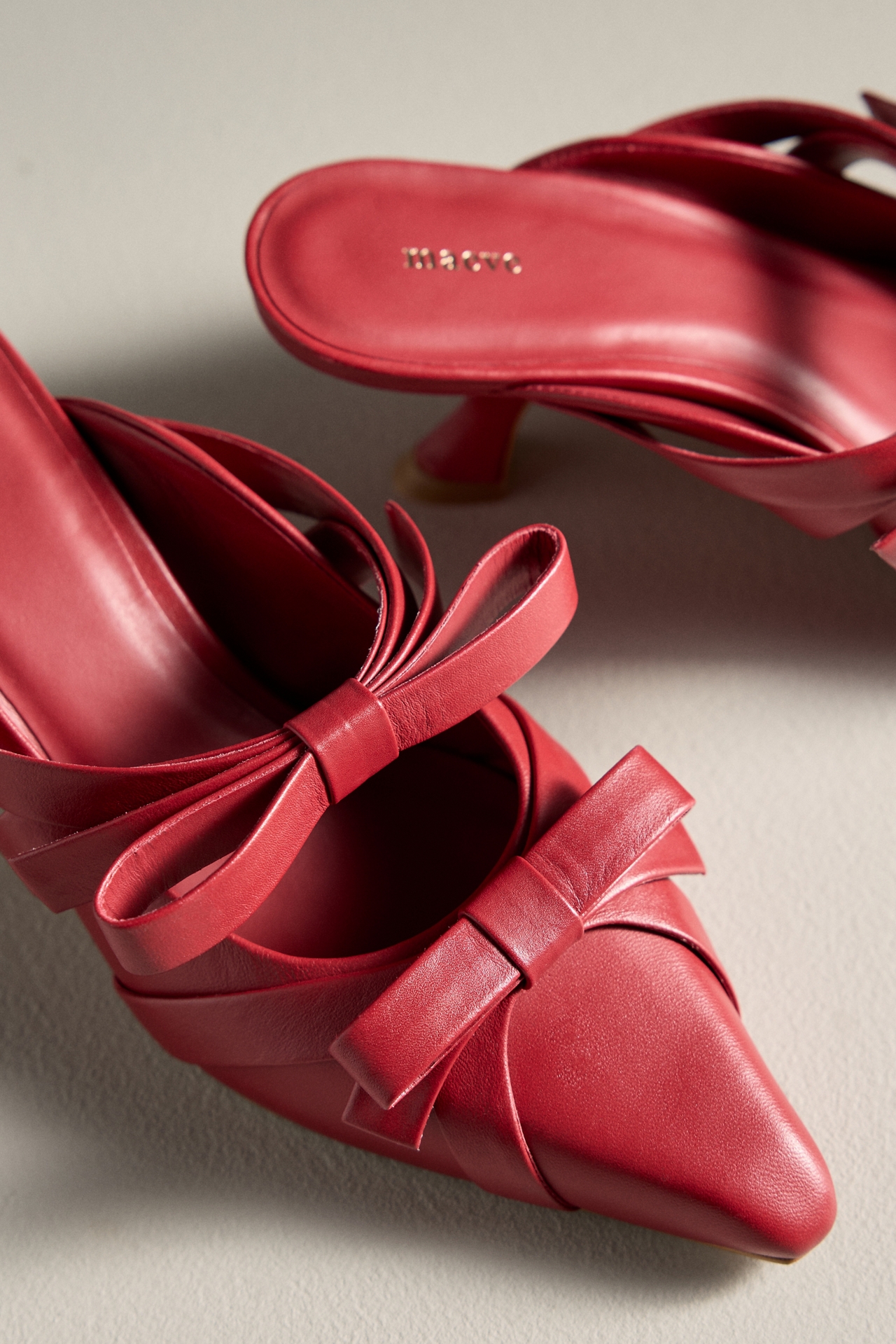 Maeve Double Bow Heeled Mules