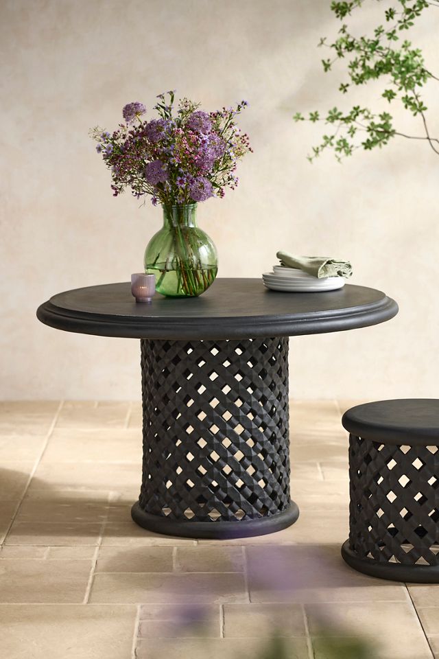 Latticework Stone Round Dining Table #1
