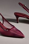 By Anthropologie Mesh Slingback Kitten Heels