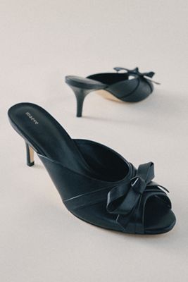 Maeve Bow Kitten-Heel Mules