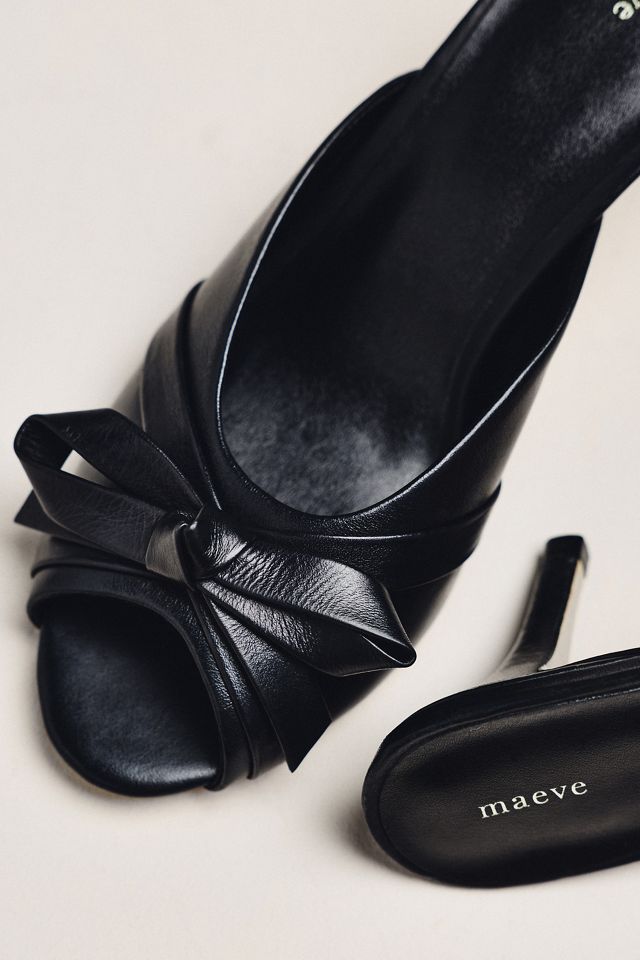 Maeve Bow Peep-Toe Kitten-Heel Mules #3