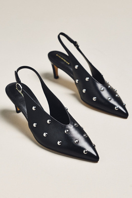 By Anthropologie Pointed-toe Slingback Pumps In Black