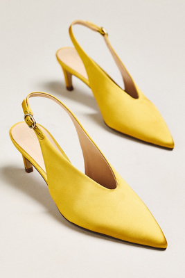 By Anthropologie Pointed-toe Slingback Pumps In Yellow