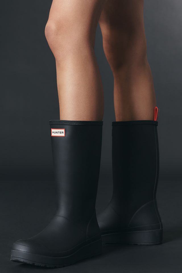 レインブーツ Hunter Play Tall Rain Boots Raffia Women Hunter Original Play Tall Rain Boots Waterproof Hunter