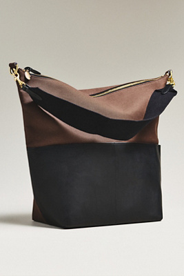 Clare V Sophie Canvas Leather Tote In Brown