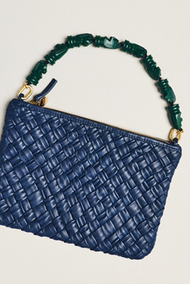 Clare V Wooden Knights Shortie Bag Strap In Blue