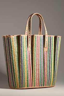 Lorna Murray Pleated Tropez Raffia Tote | Anthropologie