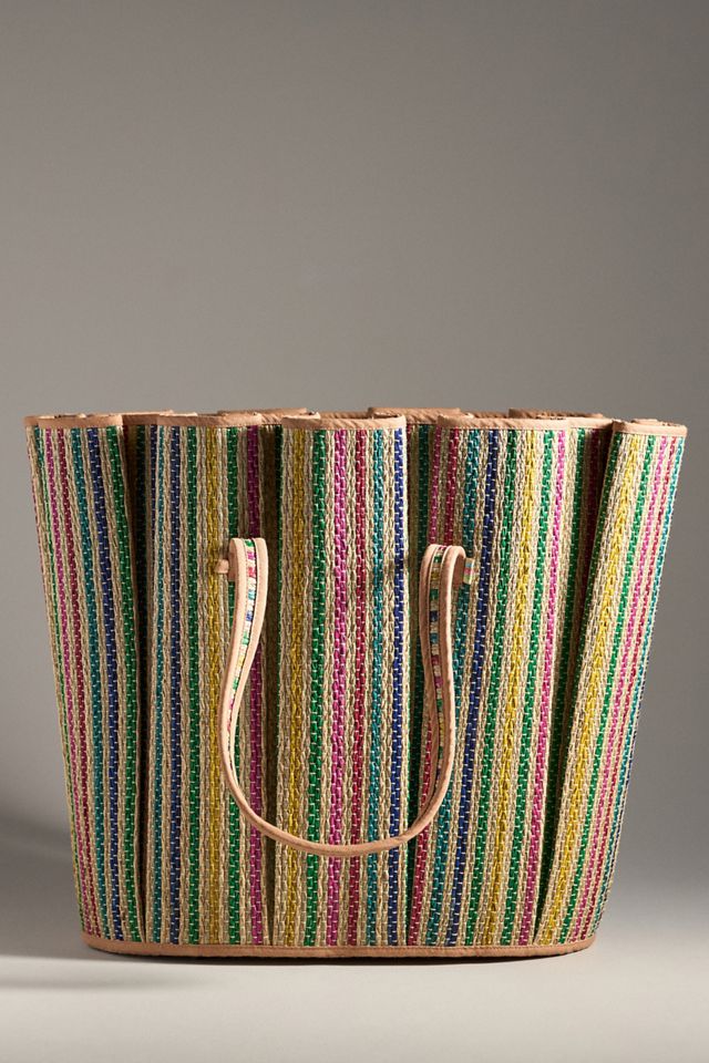 Lorna Murray Pleated Tropez Raffia Tote