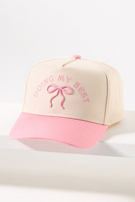 Shop Kenz Kustomz Doing My Best Embroidered Trucker Hat In Pink