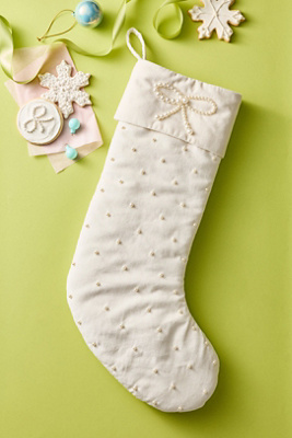Anthropologie Akoya Pearl Stocking In Neutral