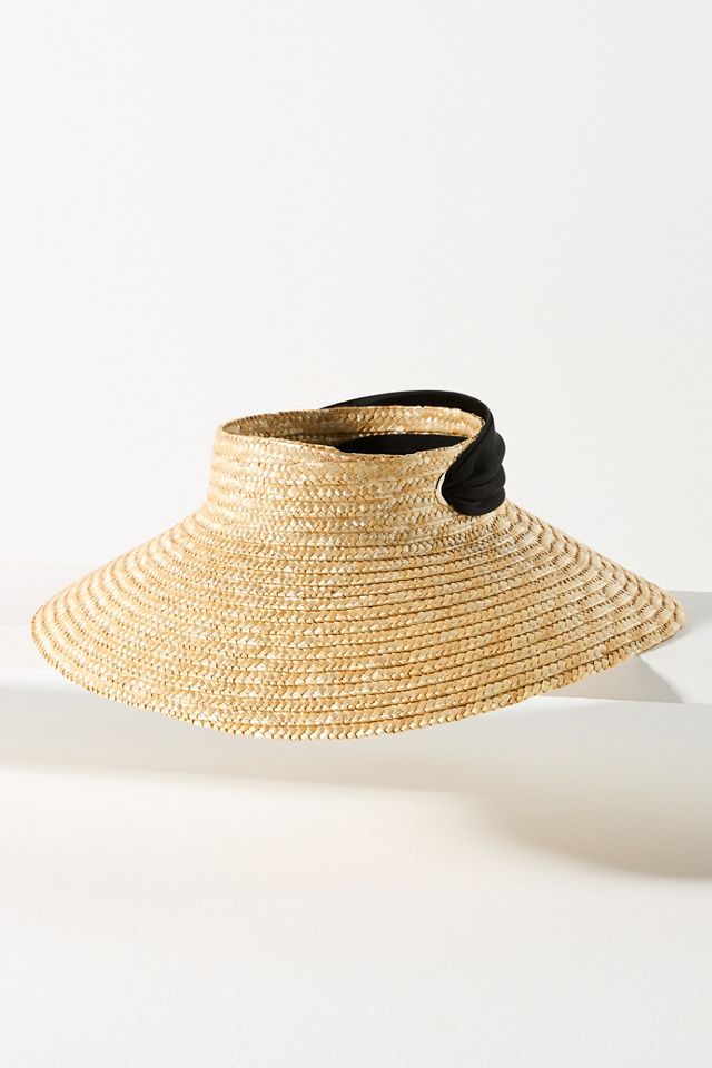 Eugenia Kim Arabella Scarf Wide-Brim Straw Sunhat Visor  display picture 2