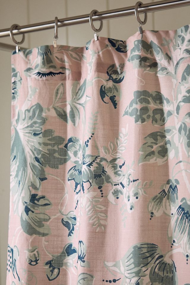 Eugenie Cotton Printed Floral Shower Curtain #1