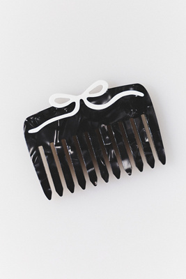 Solar Eclipse Handpainted Pocket Comb In Black