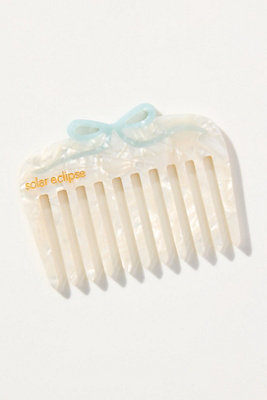 Solar Eclipse Handpainted Pocket Comb In Blue