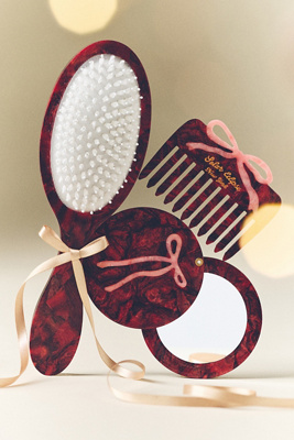 Solar Eclipse Handpainted Pocket Comb In Pink