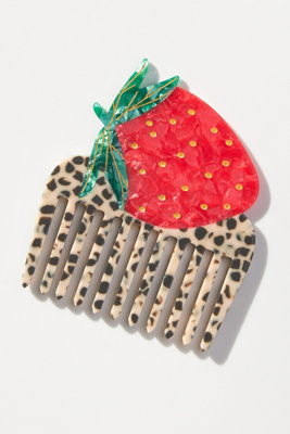 Solar Eclipse Handpainted Pocket Comb In Red